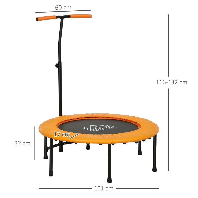 PINGGO 40" Fitness Trampoline with Adjustable Handle, Rebounder Trampoline,Mini Jumper for Indoor Exercise Workout, For AdultS