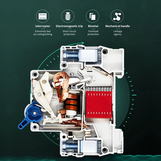TOMZN 2P AC MCB TOB1-63 C Type 230/400V~ 50Hz/60Hz Mini Circuit Breaker 6A 10A 16A 20A 25A 32A 40A 50A 63A
