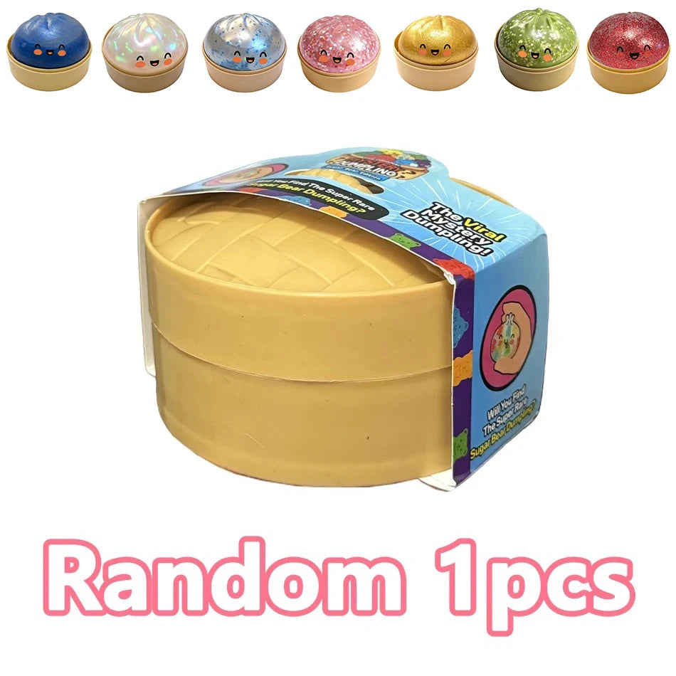 11 Styles Realistic Giant Dumpling Squeeze Toy With Bamboo Steamer Soft Dough Ball Decompression Fidget Toy Funny Creative Gift