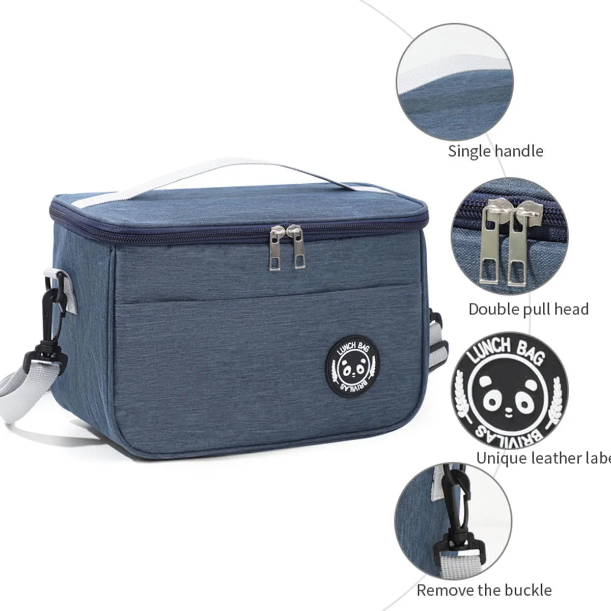Thermal bag bento bag aluminum foil thickened lunch box thermal bag with rice shoulder strap bento bag one pack
