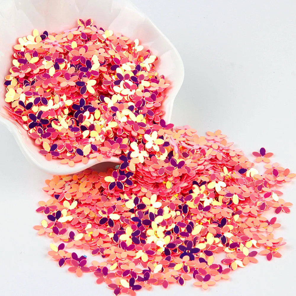 Sequin Matte White Color 10mm Cup Five Finger Flower Sequins Paillettes Sewing Wedding Craft Women Garments Accessories 10g/lot