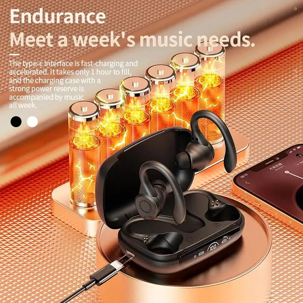 Y7 Bluetooth Earphones Sports Ear Hook Hifi Stereo Bluetooth Bass 5.3 Headphones New Mic Earbuds With Waterproof Wireless