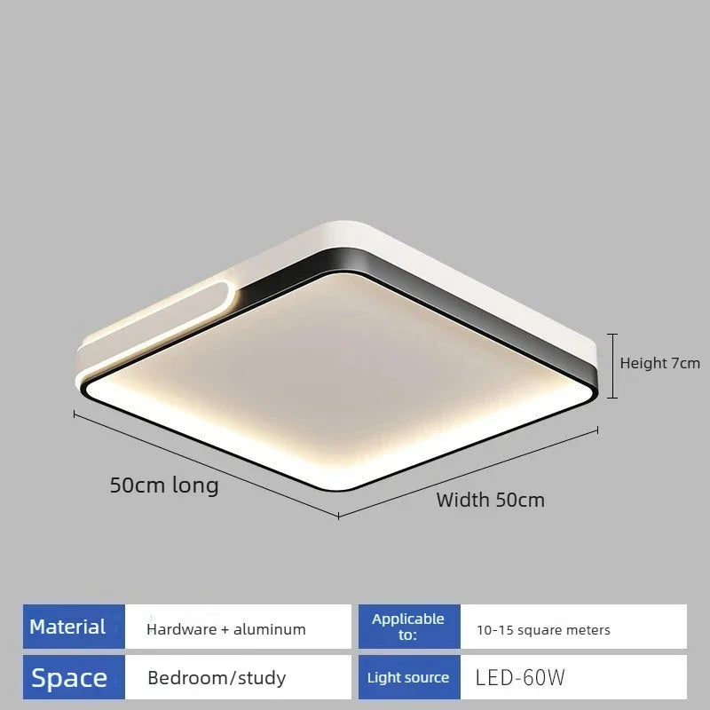 Modern Nordic Led Ceiling Light Square Minimalist Lamps for Kitchen Living Dining  Room Art Home Decoration Chandelier