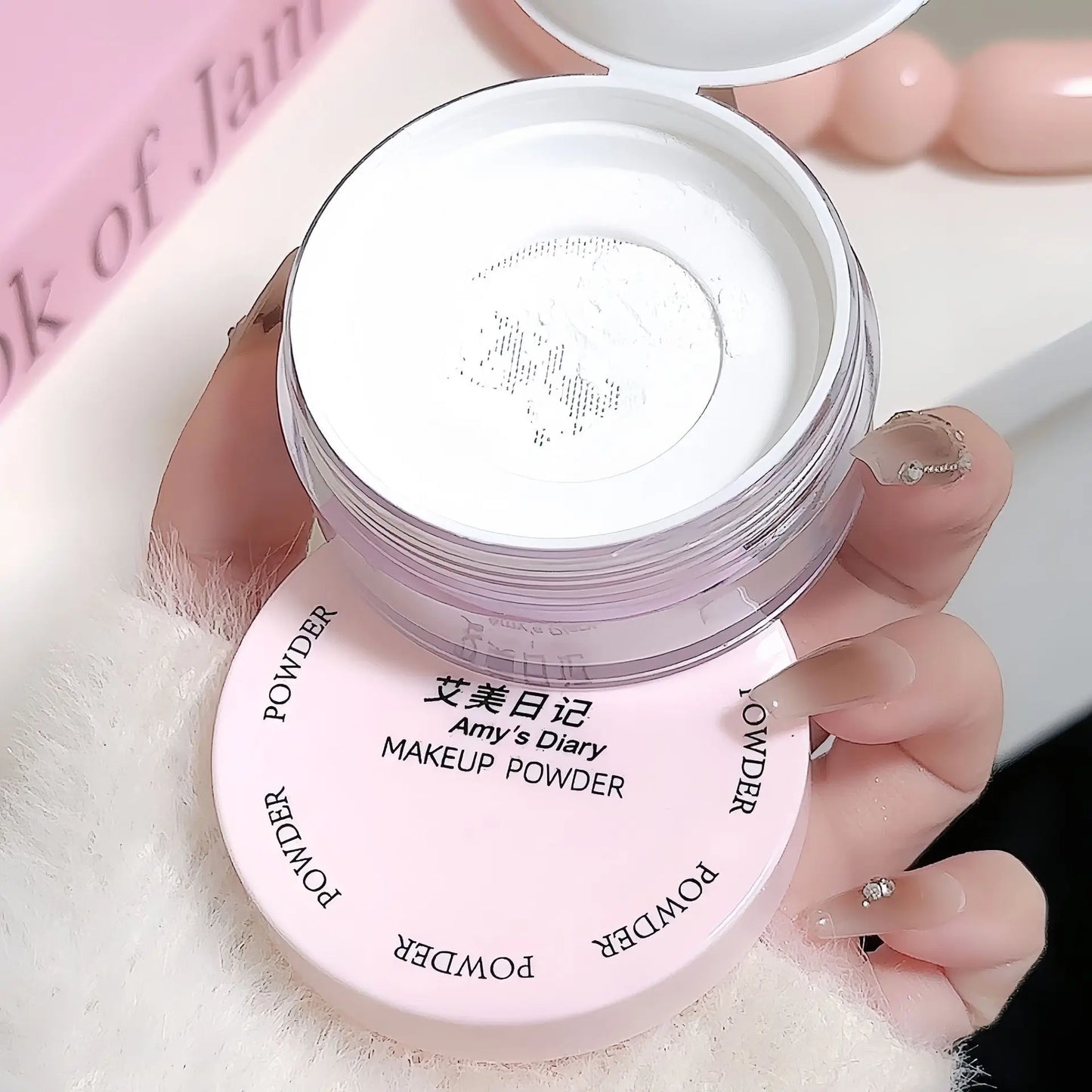 Air Setting Loose Powder Transparent White Long Lasting Matte Finish Makeup Oil Control Coverage Face Powder Cosmetics With Puff
