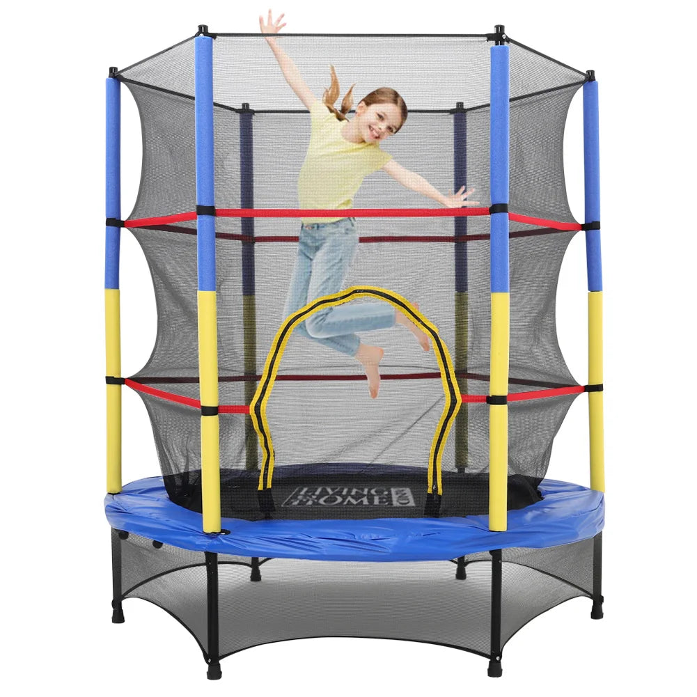 Voltsify 4.5FT Kids Mini Trampoline with Safety Enclosure for Indoor and Outdoor Use