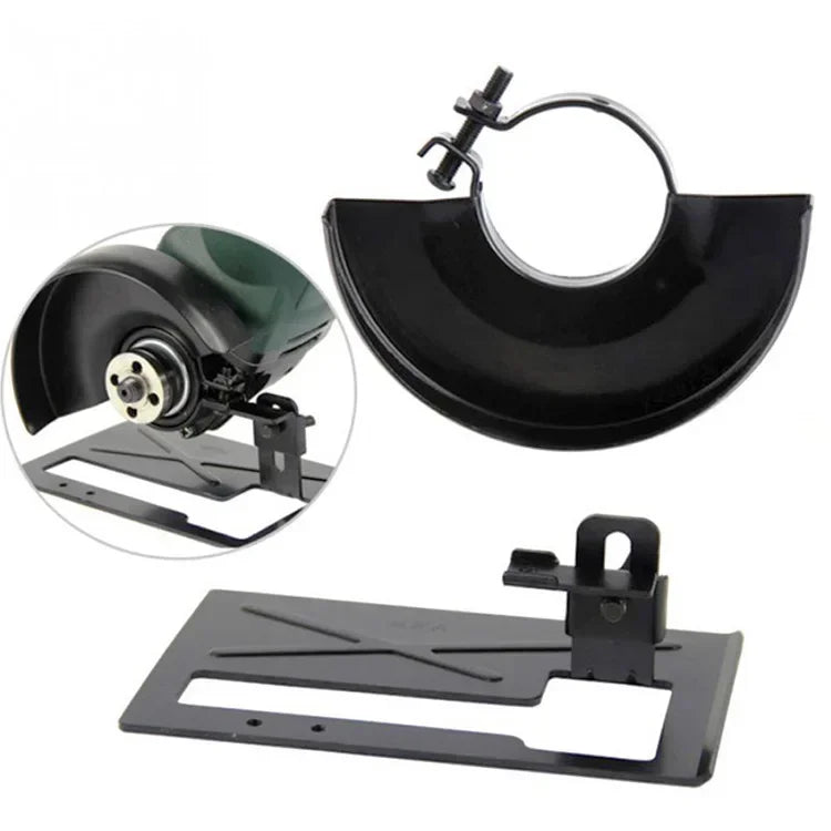 4 Inch Angle Grinder Safety Protective Cover Safety Covers+ Angle Grinder Base Holder Bracket Set for DIY Woodwoking Tools