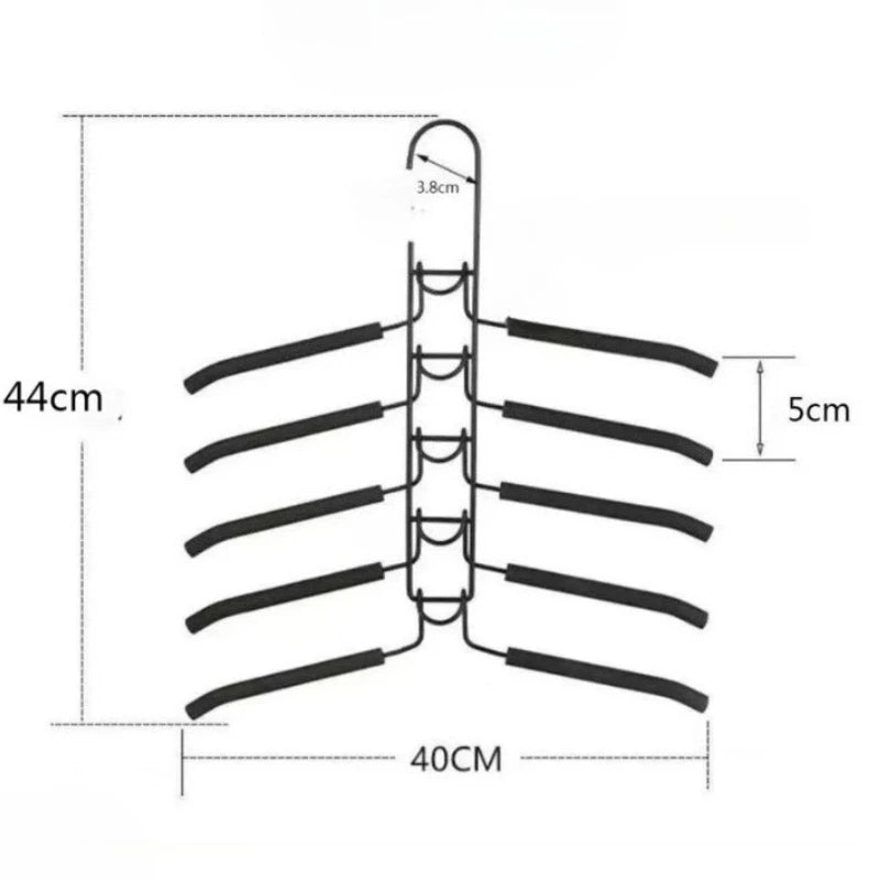 1pc Heavy-Duty Space-Saving Clothes Hanger - Multi-Layer Metal Garment Organizer with Non-Slip Foam Pads, Sturdy Closet Hanger