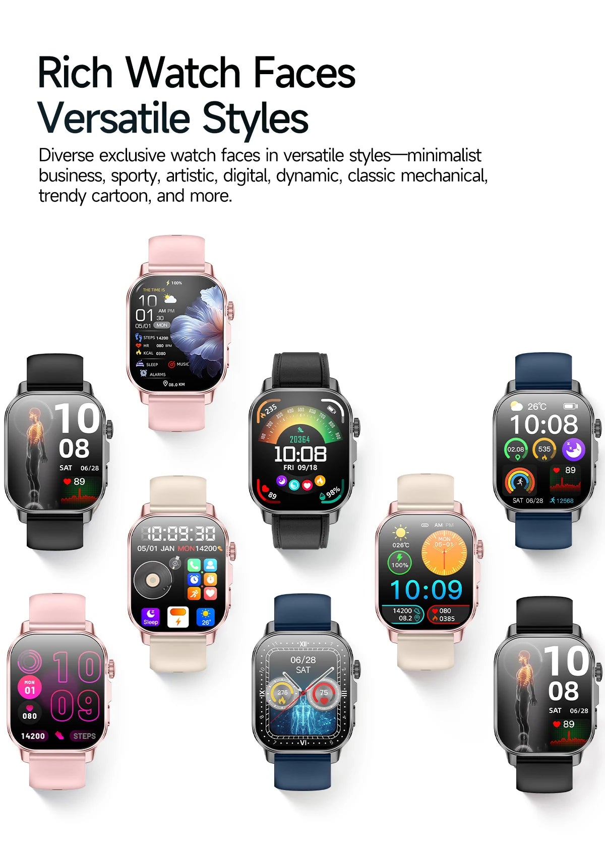 2026 New Accurate Diagnosis Smart Watch ECG Blood oxygen BP Uric acid Lipids Health HD AMOLED Screen call Smart watch Men Women
