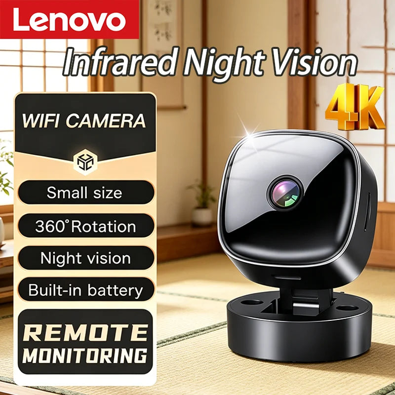 Lenovo Security Monitoring High Definition 360 ° Rotating WiFi Mini Camera No Need for Plug Night Vision Smart Home 2026 NEW