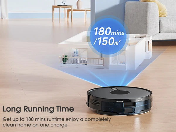 Lubluelu 6500Pa Sweeping Robot Vacuum Cleaner with Mapping Self Collection Dust App Control Dragging Cleaning Sweep Floor for Home Office