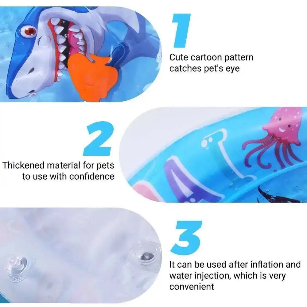 Cats Sensory Water Play Mat With Fish Thickened Inflatable Pet Water Bed Dog Play Sensory Toy Water For Pet Play Interactive Fun