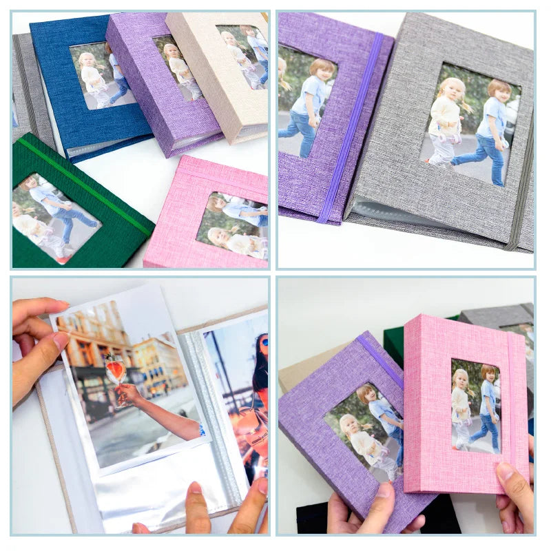 Album Insert Album Standard 6-inch, acid-free album with 52 vintage album with front window, wedding and family photo storage.
