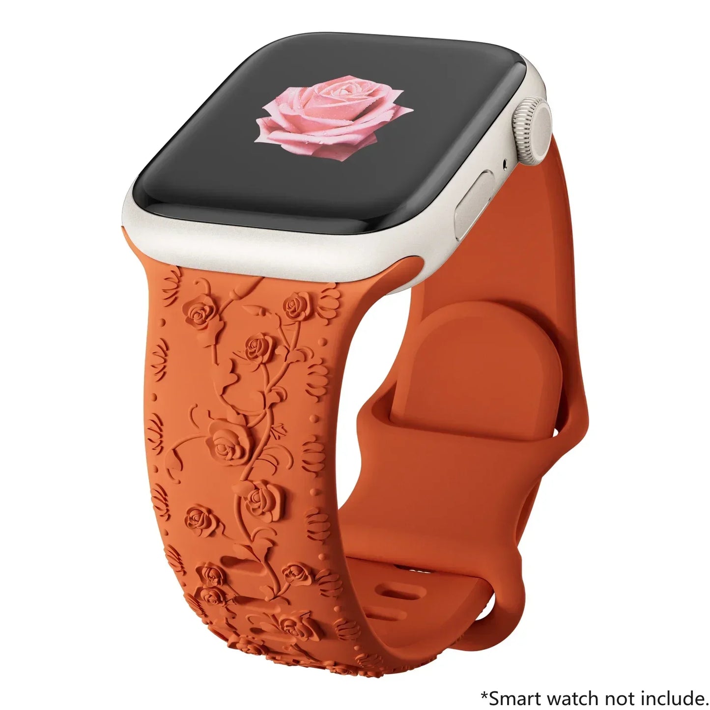 For Apple Watch Band 42mm 41mm 40 45mm 49mm 44mm Floral Engraved bracelet correa for iwatch series11 10 9 7 SE 6 8 Ultra 2 Strap