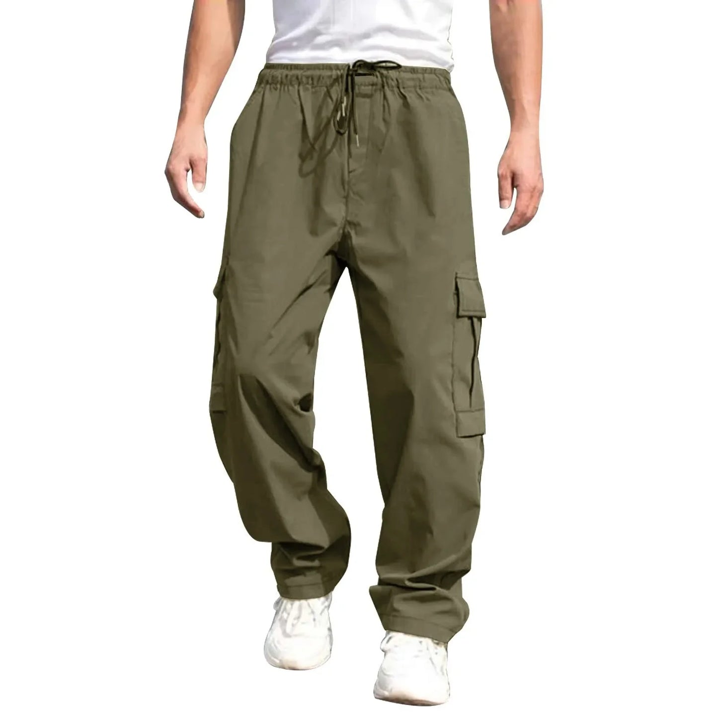 New Style Amazon Men's Cargo Pants Loose Straight Leg Casual Sports Trousers Working Men's Pocket Pants European And American