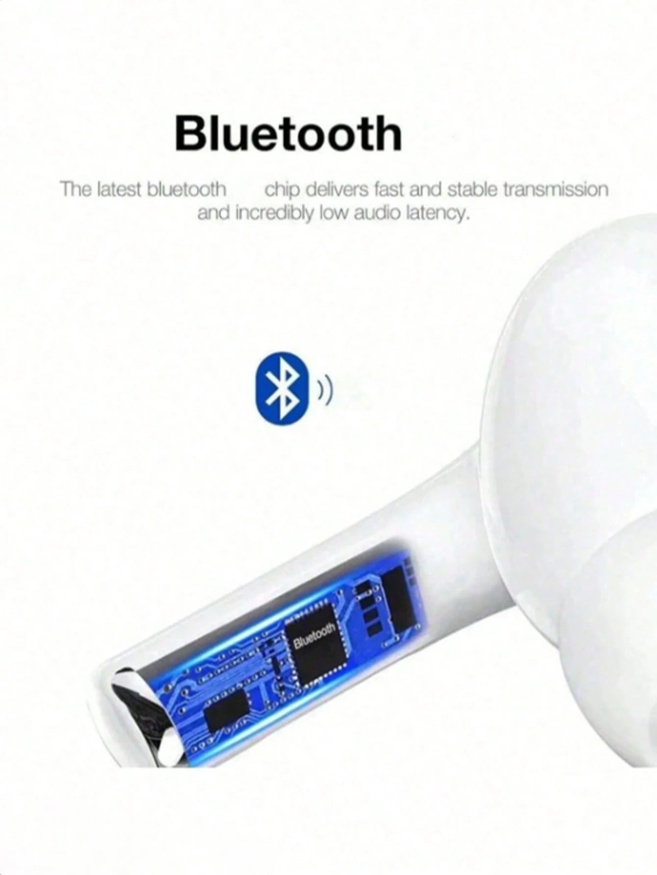 Wireless Bluetooth Earbuds 5.3 Stereo Bass Headphones with Mic Noise Cancelling Sport Earphones for Smartphone Device