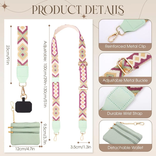 Hot Selling New Phone Lanyard With Zipper Pocket and Storage Bag Adjustable Wide Nylon Straps Can Replace Handbags and Wallets
