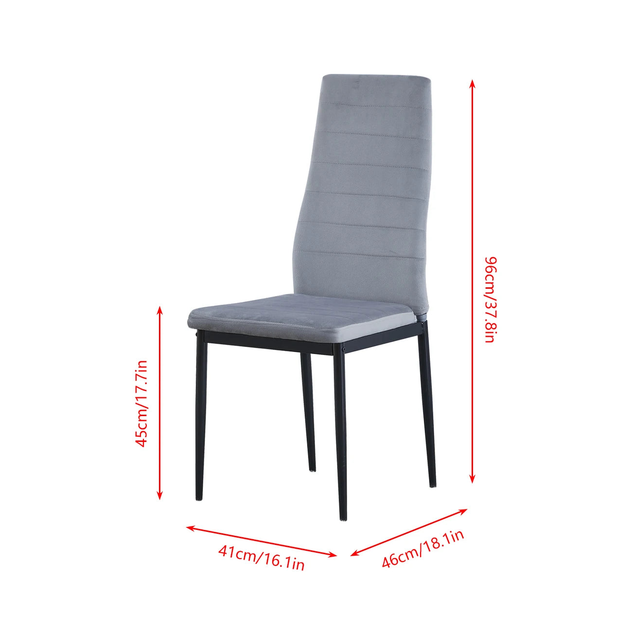 BonChoice Set of 2/4/6 Dining Chairs PU Leather/Velvet High Back With Metal Legs For Dining Room Kitchen Restaurant Office