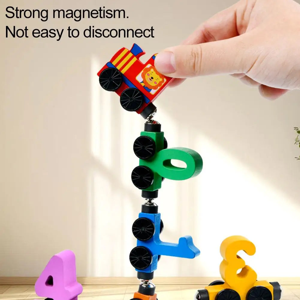 Train Set Magnetic Digital Train Puzzle Wooden Number Trains Learning Activities Educational Digital Train Toys Kids Gifts