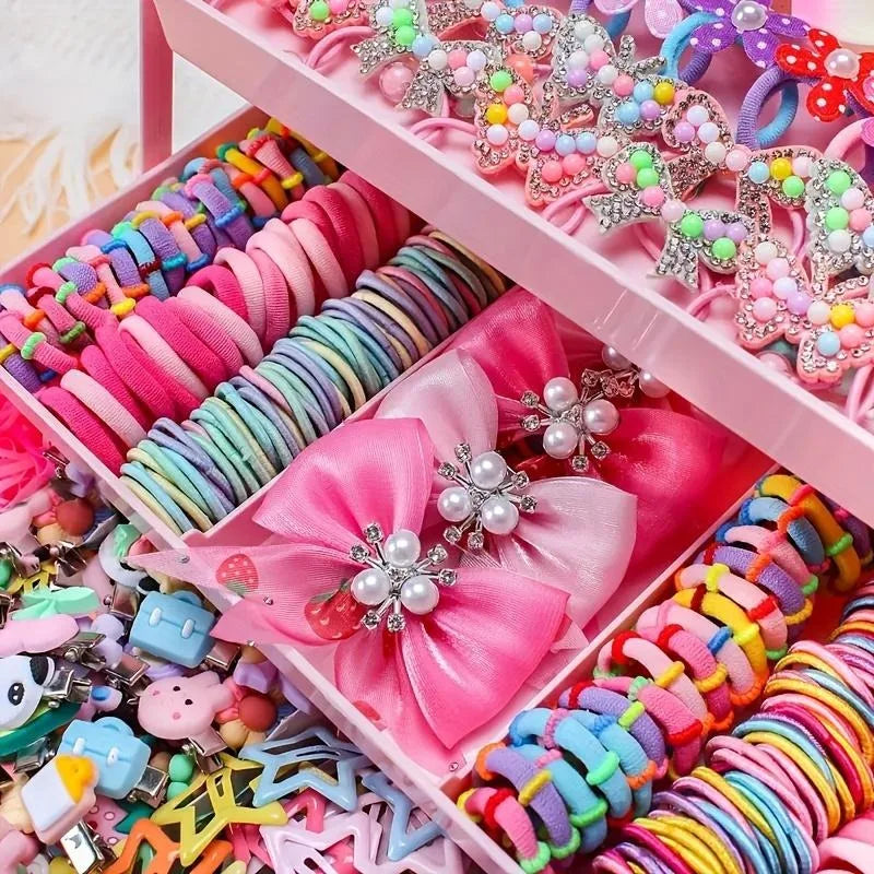 500 pieces of Valentine’s Day pink, adorable hair accessories | The perfect gift set for photography and attending parties.