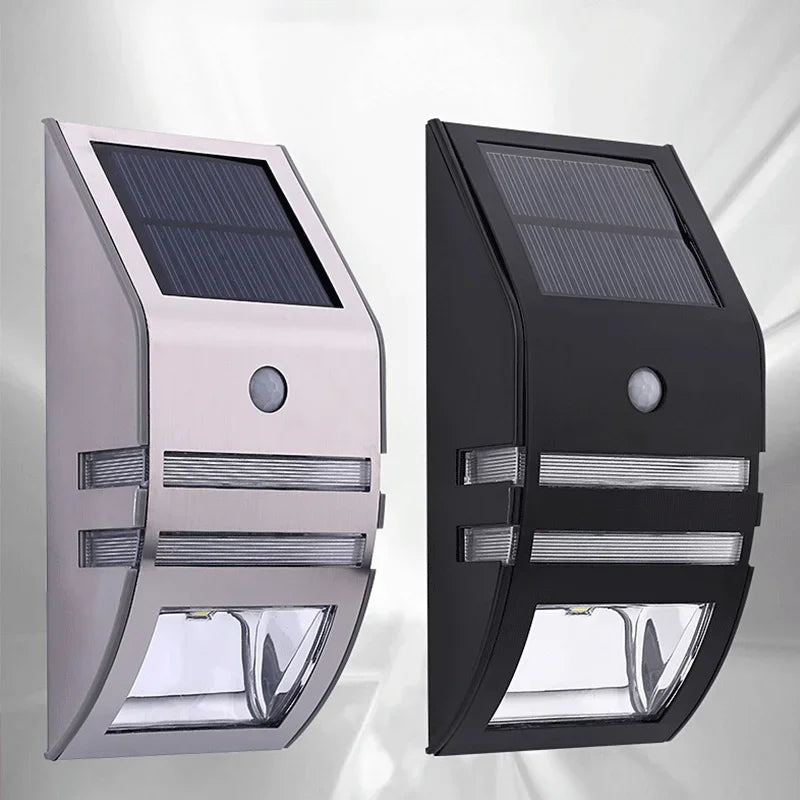 Garden Villa Solar Wall Light PIR Human Body Induction Stainless Steel LED Outdoor Waterproof Landscape Lighting  Clearance
