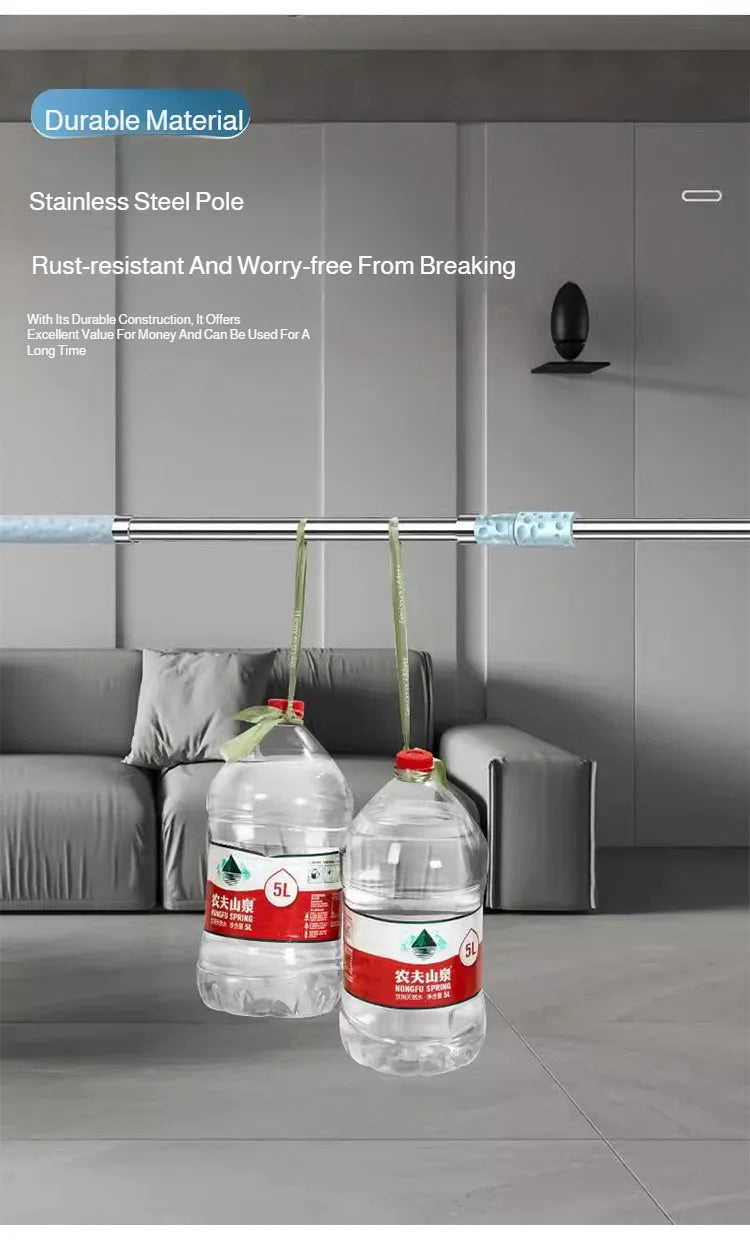 Lazymen Steel Clamp Flat Mop No Hand Wash Needed Floor Cleaning Tool Home Use Stainless Steel Pole Fine Fiber Cloth Dust Pusher