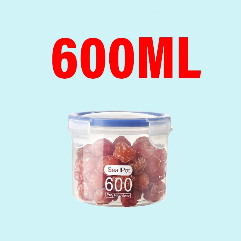 Plastic Sealed Storage Tank Large Capacity Clear Airtight Kitchen Organizer Grain Crisper Have Scale Spice Container Jars New