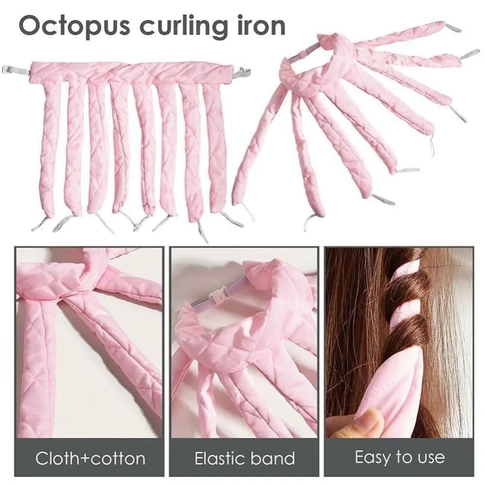 New Heatless Lazy Hair Curler Octopus Soft Wave Curling Stick DIY Curls Silk Ribbon Lazy Hair Styling Tools