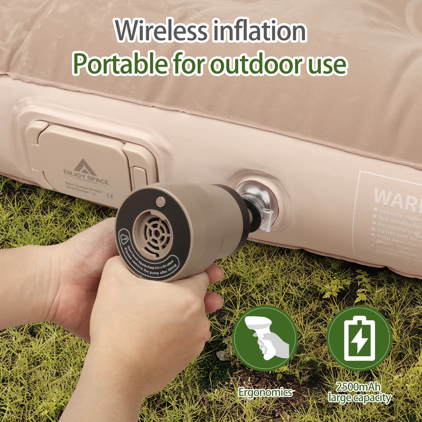 DOTWISE Mini Electric Air Pump Brushless Motor Wireless Air Compressor High Flow Small Air Mattres Kayak Paddle Outdoor Air Pump