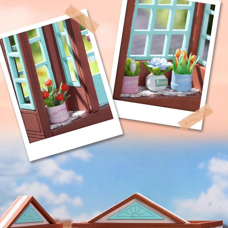 DIY Wooden Doll Houses Mini Assembly Handmade Small House Creative Scene Decoration DollHouse For Toys Birthday Gifts