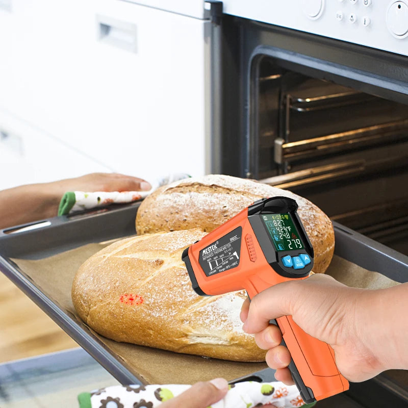 Digital Infrared Thermometer Non-contact Pyrometer Laser Temperature Meter Imager Hygrometer IR Termometro Color LCD Light Alarm