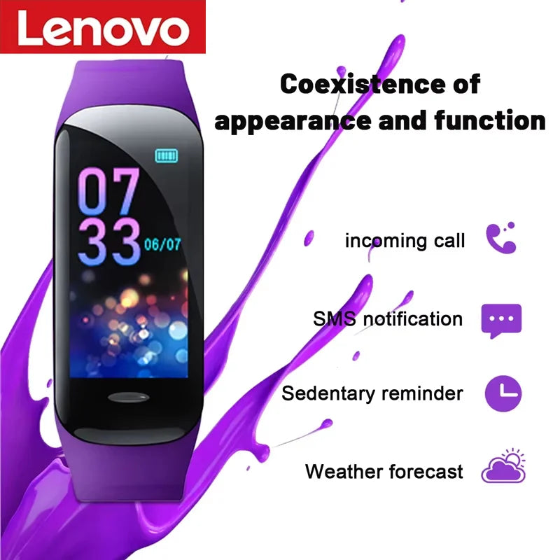 Lenovo C1 Plus Smart Watch Bluetooth Step Counting Sports Bracelet Fitness Tracker Heart Rate Blood Pressure Sleep Men Women