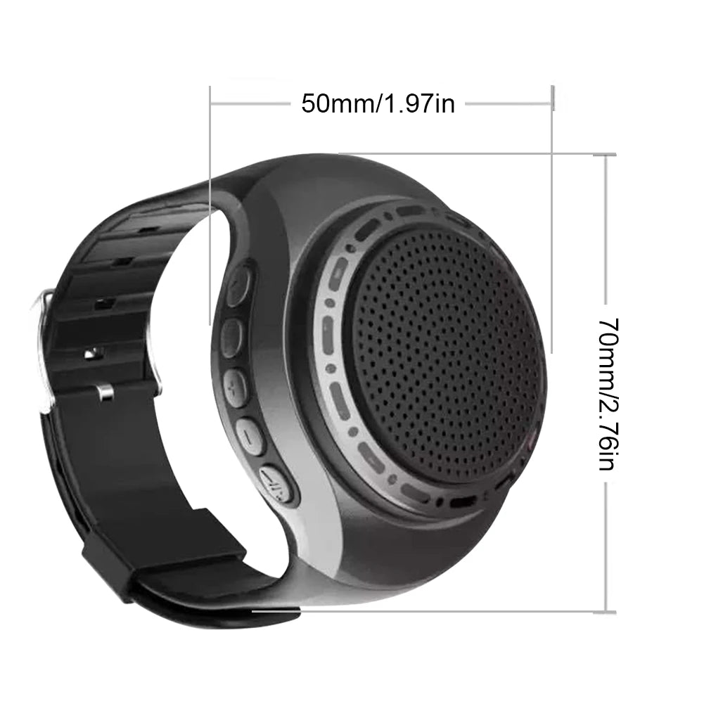 U6 Wrist Watch Bluetooth Speaker With FM Radio USB Charging Portable Outdoor Sports Running Wearable Speaker Wireless Subwoofer