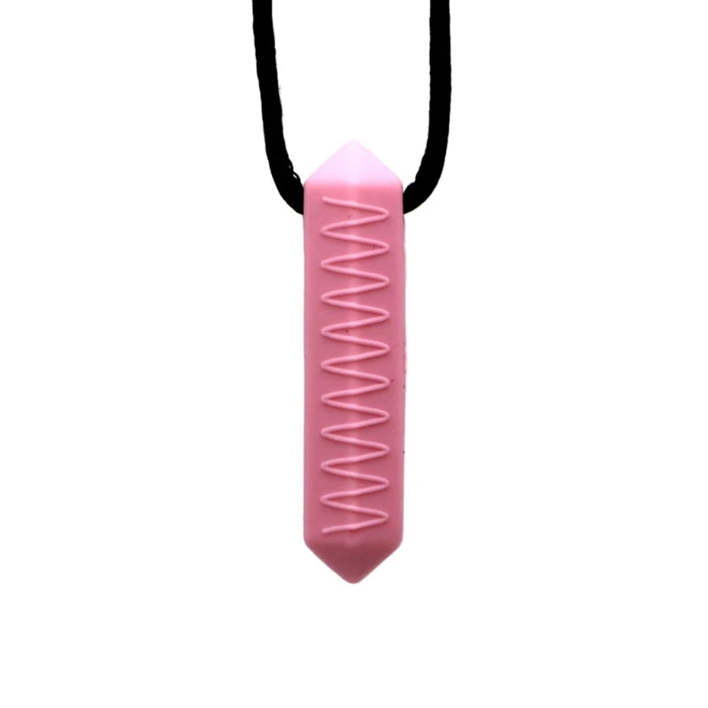 Stylish Silicone Pendant Necklace Chew Necklace Sensory Toy Provides Orals Stimulation Relieves Discomfort for All Age