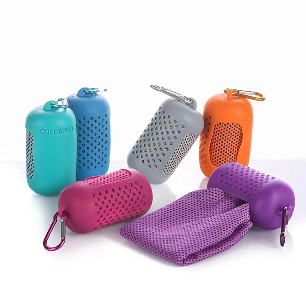 Mini Quick Dry Fitness Cool Towel Portable Microfiber Silica Gel Towel Silicone Bag Quick Drying Towel Sports