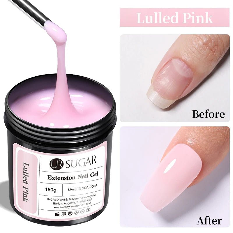 UR SUGAR 150g Extension Jelly Nude Pink Rose Red Quick Extension Gel Nail Polish Nail Extension UV LED Manicure Soak Off