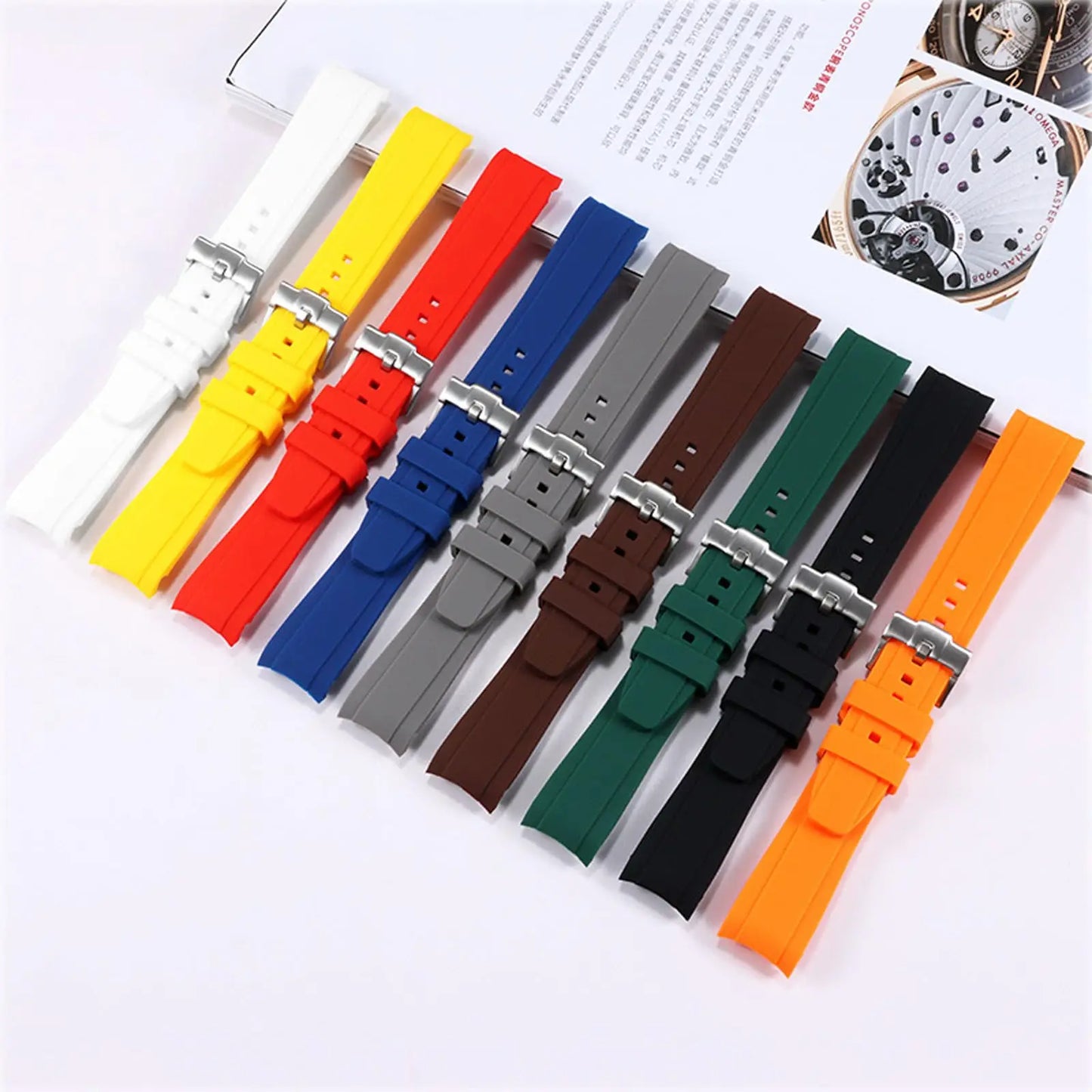 Band for Omega X Swatch Moonswatch Speedmaster 20mm 22mm Universal Curved end No Gap Bracelet for Rolex SEIKO Band For Men Women