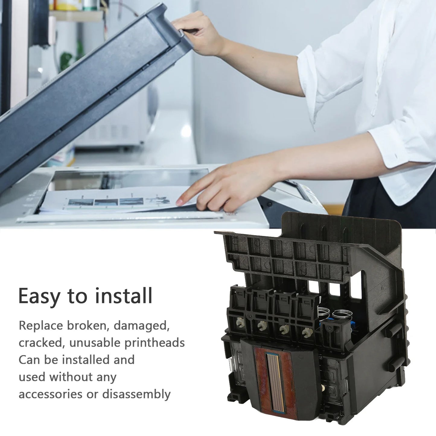 952 Print Head for Officejet Pro 8710 8715 8720 8725 8730 Easy to Install ABS Printhead Replacement Printer Parts ABS Print Head