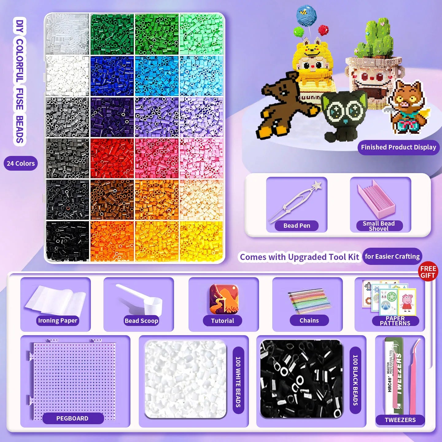 Pindou handmade DIY bean set tools for boys and girls, toy gifts, three-dimensional fusion, Coco supplement