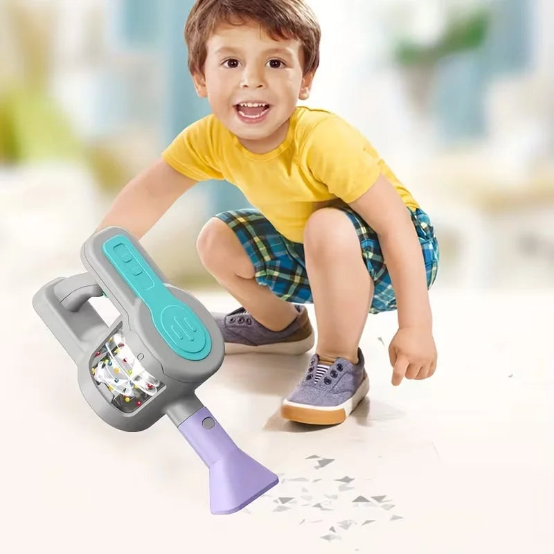 Electric vacuum toy set, three in one design, durable and safe, suitable for children over 3 years old, perfect for fun and play