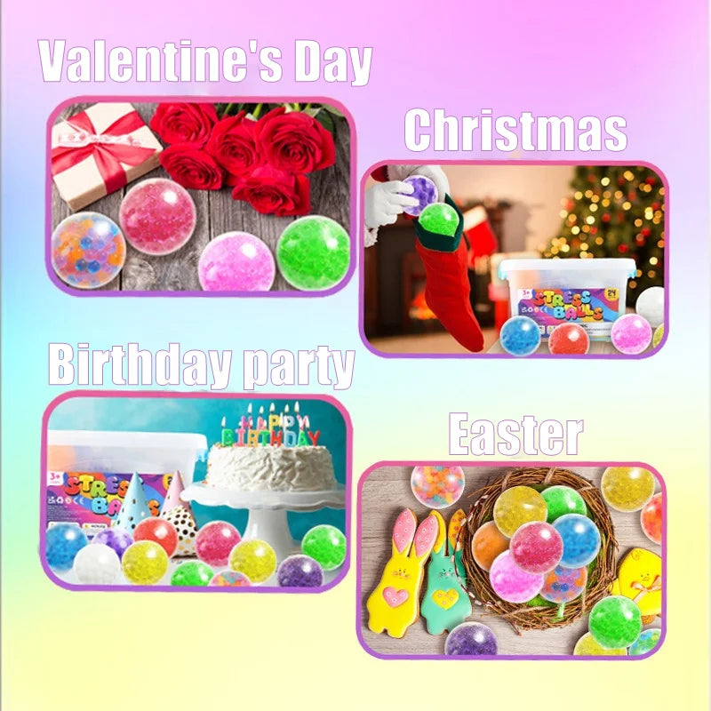 3.5cm Squeeze Ball Soft Rubber Grape Ball Stress Relief Party Favors Kids Boy Girl Birthday Party Supplies Gifts 5/10/15/20Pcs