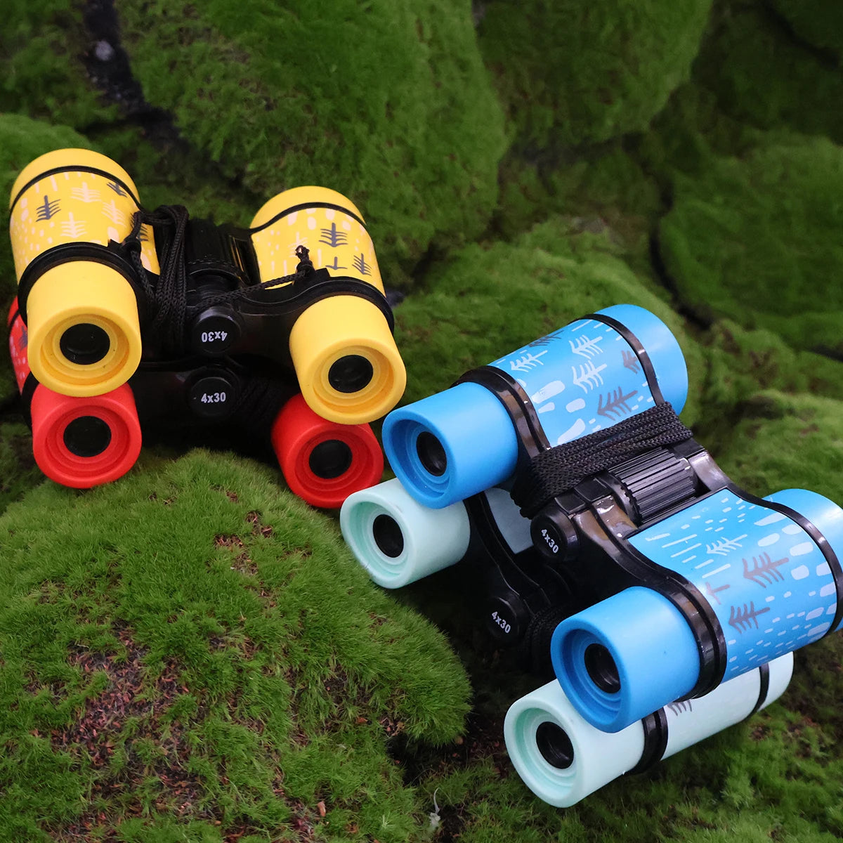4x30 Binoculars Plastic Children Colorful Lightweight for Kids Contemporary Styling Compact Eyepiece Optical