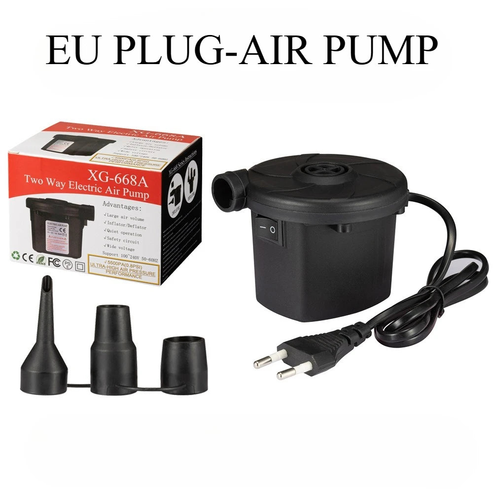 Portable Electric Air Pump with Multiple Nozzles for Quick, Suitable for Swim Ring, Pool Rafts and Inflatable Toys