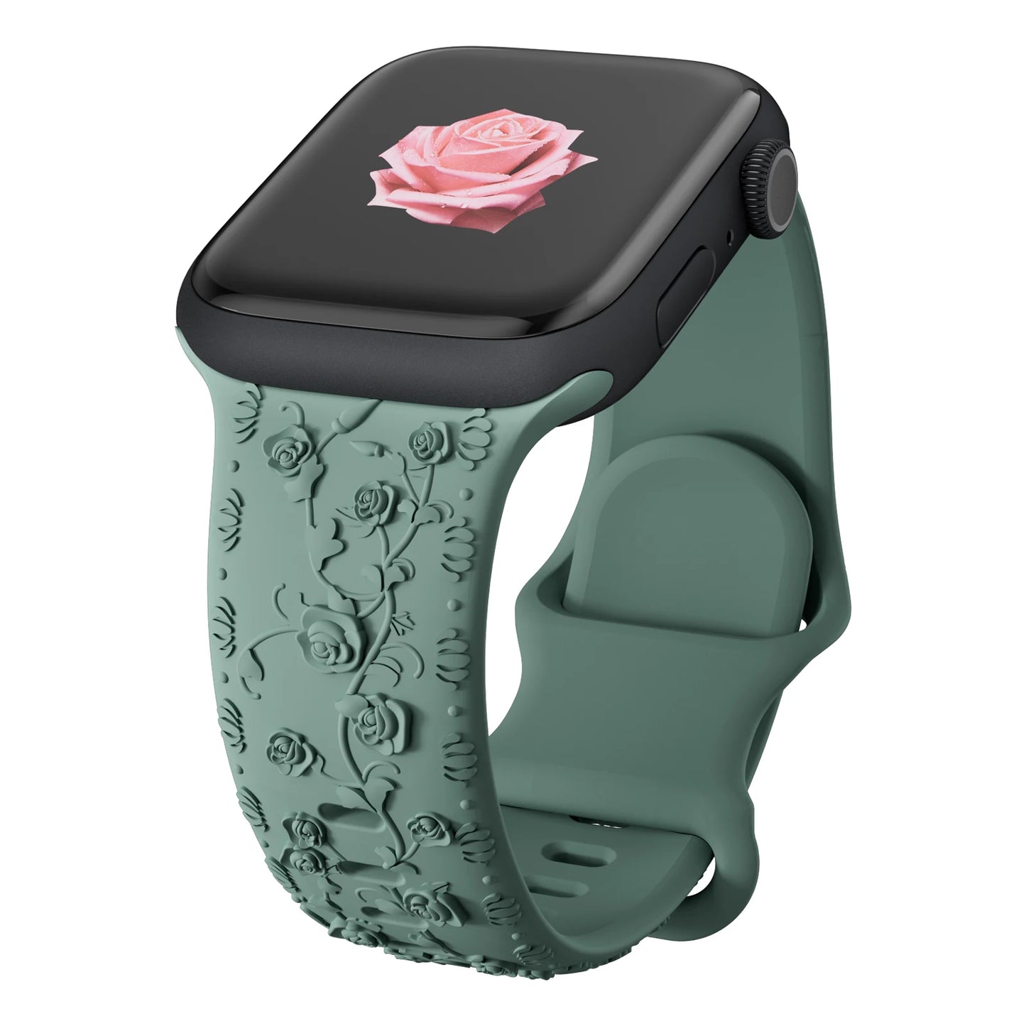 For Apple Watch Band 42mm 41mm 40 45mm 49mm 44mm Floral Engraved bracelet correa for iwatch series11 10 9 7 SE 6 8 Ultra 2 Strap