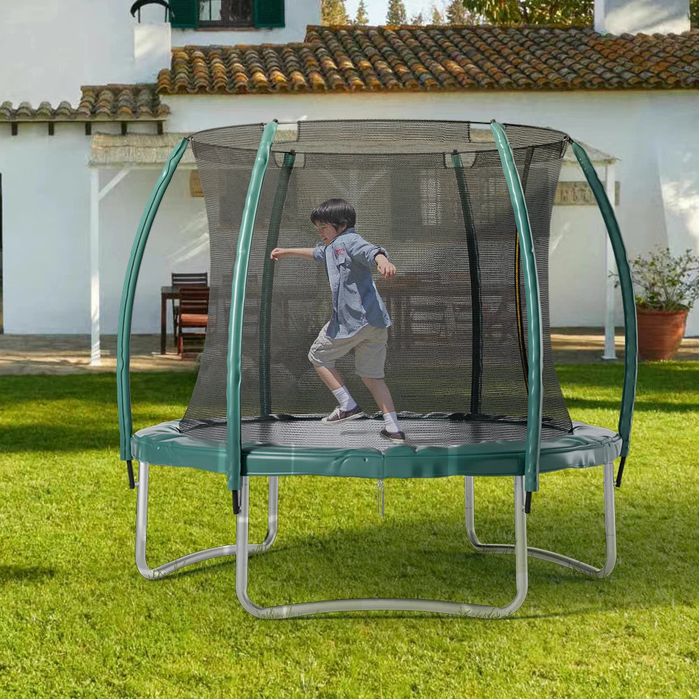 【Breeins】Outdoor Enclosure Trampoline with Ladder Exercise Workout Rebounder Sport Trampoline Handle Adults Jumping Training