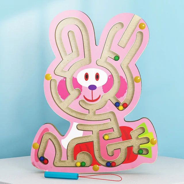 Montessori Educational Toys Children Magnetic Track Maze Balance Board Wooden Puzzle Game Baby Toys