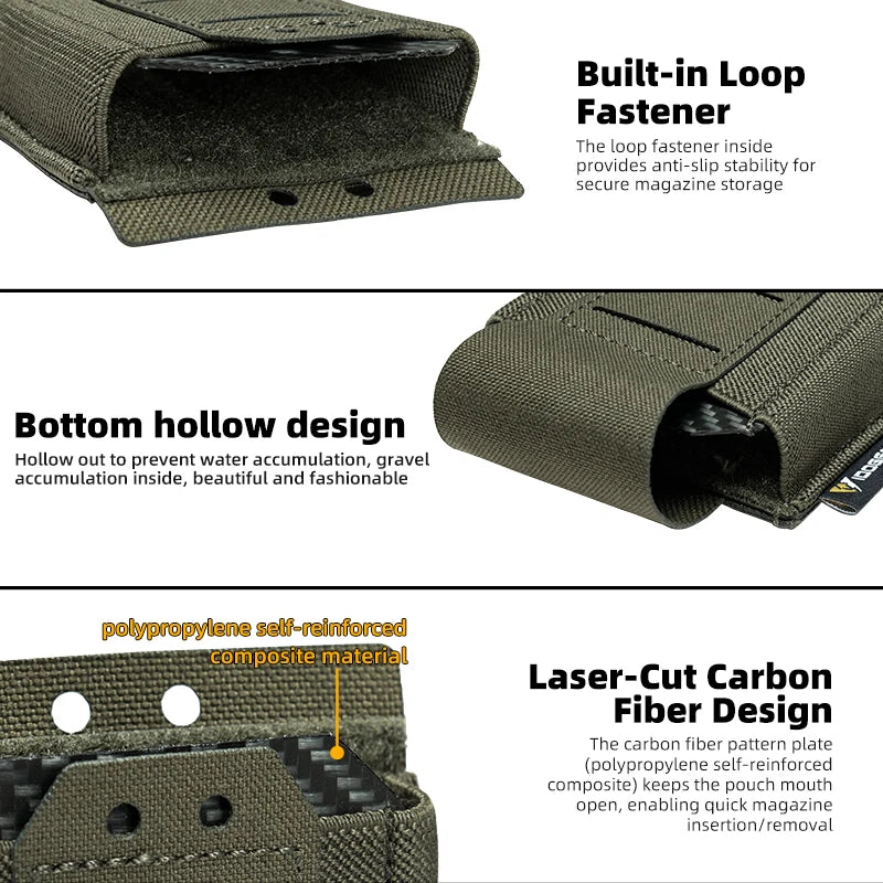 IDOGEAR Tactical Single LSR 556 Mag Pouch Mag Carrier MOLLE Pouch Laser Cut Tool Bags 35135