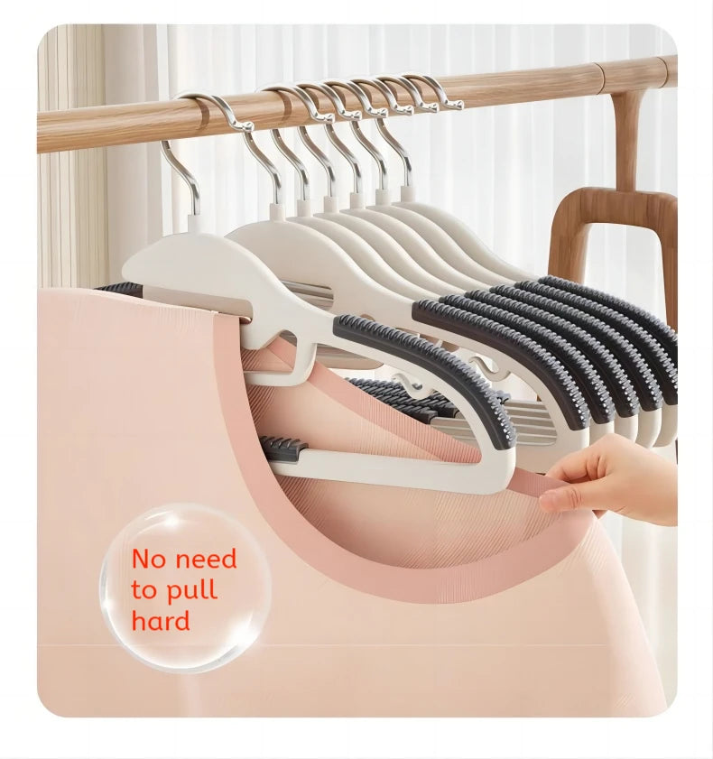 10Pcs Black/Orange/Grey Multifunctional Wet and Dry Household Hanger Suitable for Hanging Clothes Bedroom Wardrobe Anti-Slip