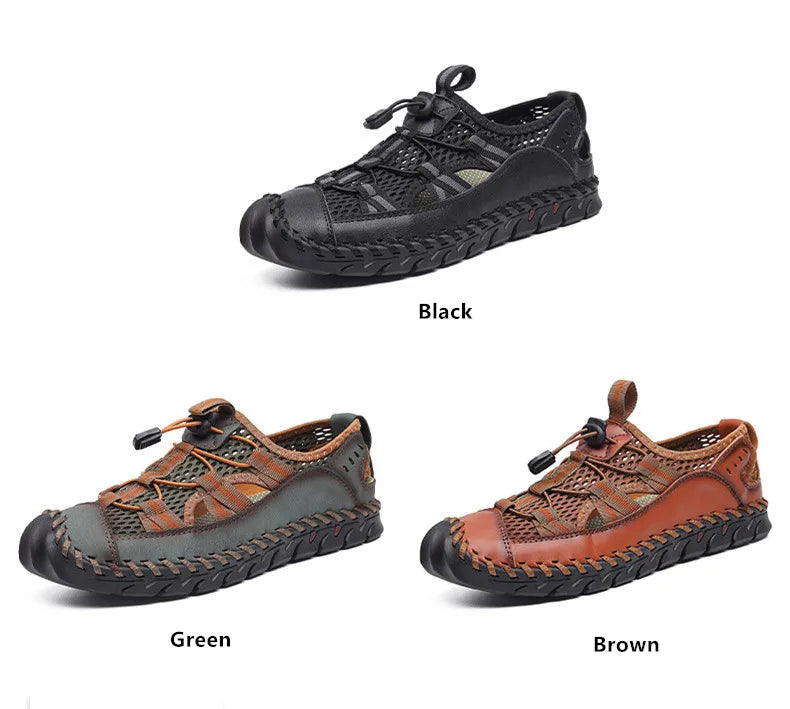 Hot Sale Summer Men's Sandals Outdoor Non-slip Men's Beach Sandals Handmade Genuine Leather Men's Shoes Fashion Men Sneakers