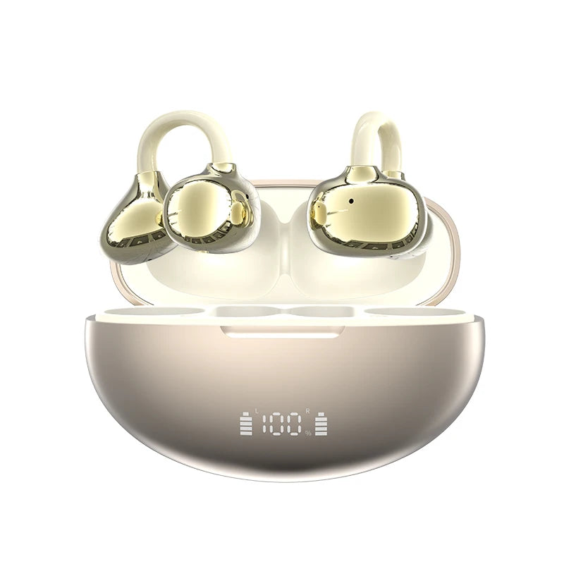 AI Translation Earbuds Pearl Clip Ear Open Bluetooth Earbuds 144 Languages Real-Time Translation for Travel Business Learning