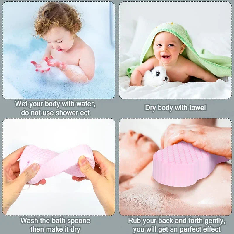 Exfoliating Brush for Feet Foot Wash Mat Brush Body Wash Scrubber in Shower Silicone Bath Massage Mat Back Brush Wall Mounted